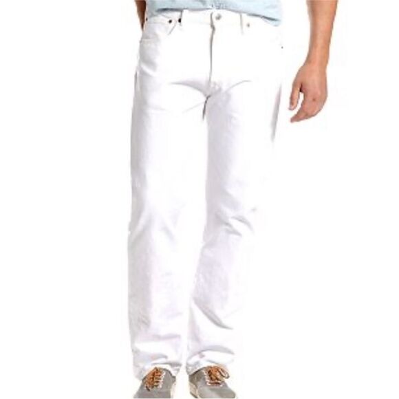 Levi’s 501 CT White Straight Leg Distressed Jeans - Picture 2 of 12